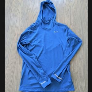 EUC Nike Hooded Pullover with Collar Pocket, Blue, S